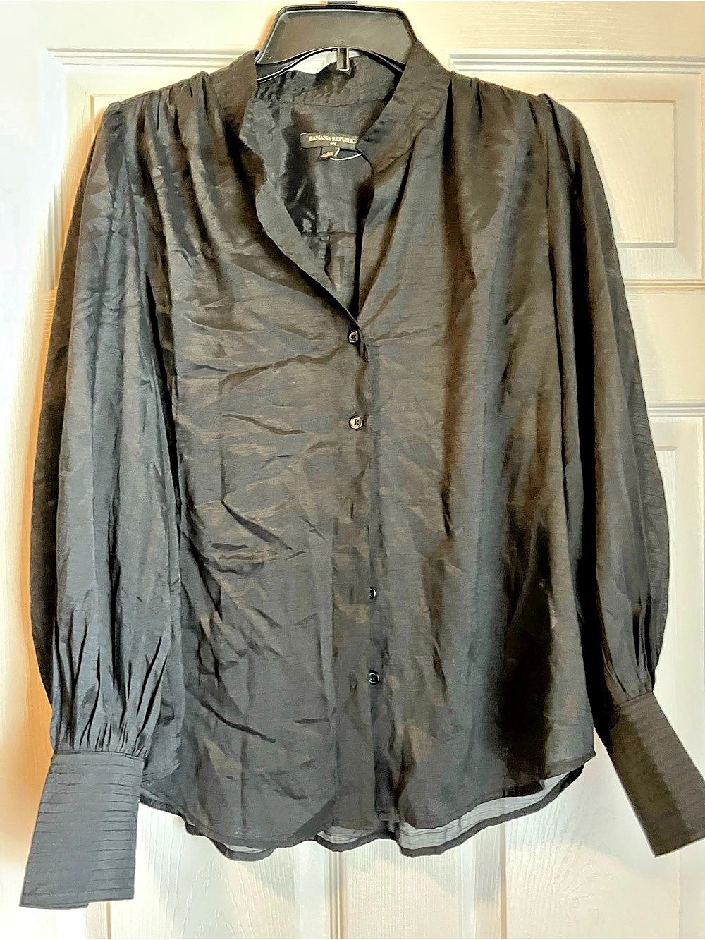 Banana Republic Black Blouse Size Medium Like New
